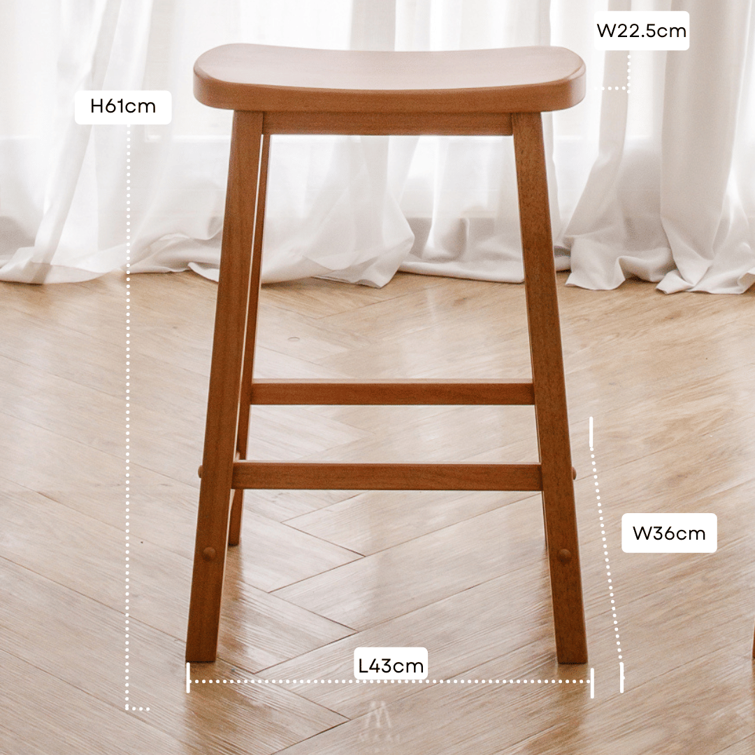 เก้าอี้บาร์ไม้ยางพารา MAAI DESIGN รุ่น BAKURO สีโอ๊ค_1