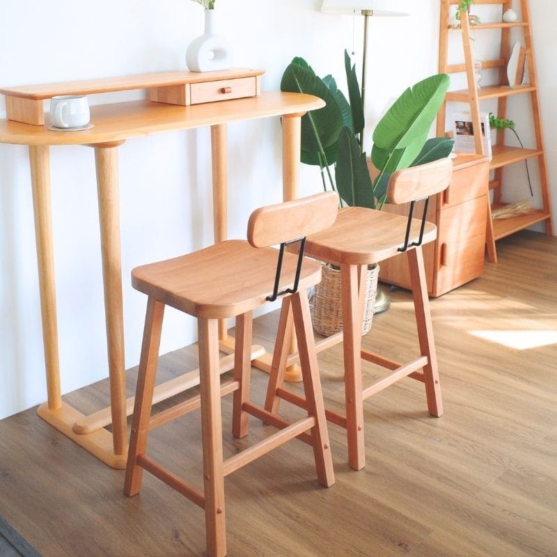 เก้าอี้บาร์ไม้ยางพารา MAAI DESIGN รุ่น SORU BAR STOOL 24'' สีโอ๊ค_1