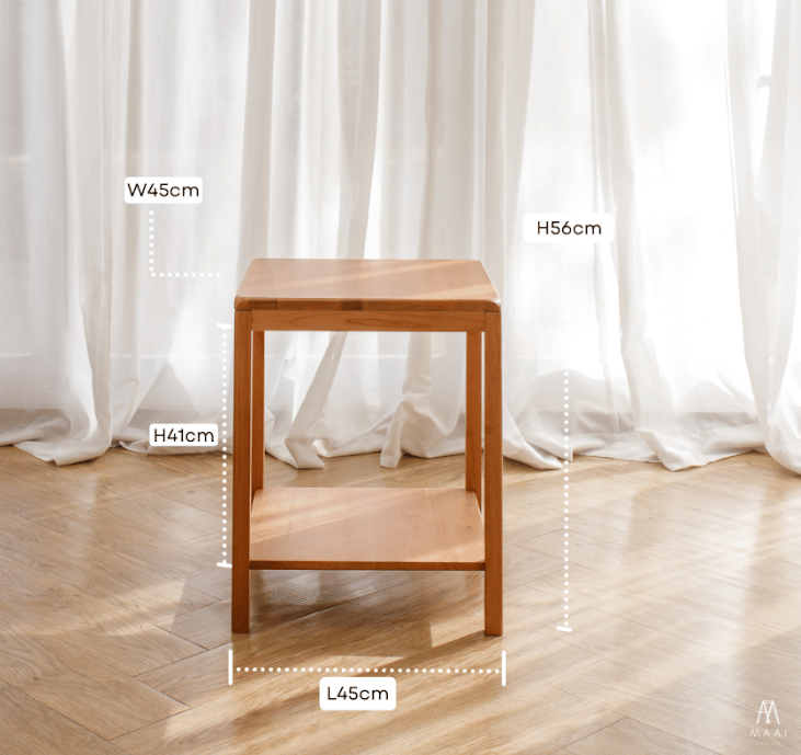 โต๊ะข้างไม้ยางพารา MAAI DESIGN รุ่น DABURU SIDE TABLE สีโอ๊ค
