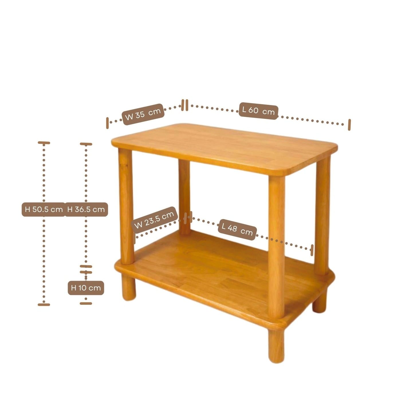 โต๊ะข้างไม้ยางพารา MAAI DESIGN รุ่น AKINO SIDE TABLE สีโอ๊ค