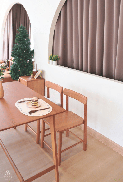 เก้าอี้ทานข้าวไม้ยางพาราแท้ MAAI DESIGN ISU CHAIR ลวดลายธรรมชาติ สีโอ๊ค_2