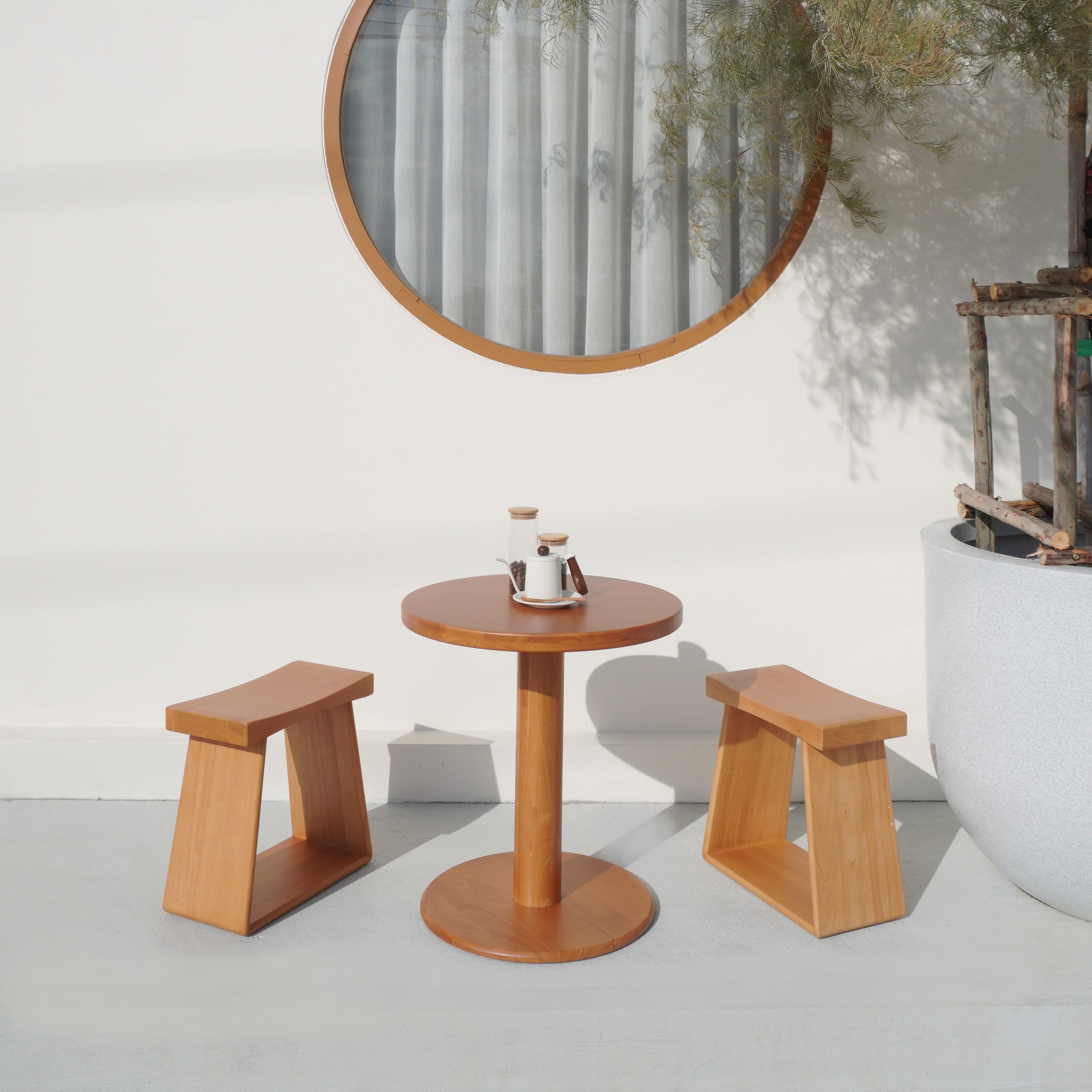 โต๊ะทานข้าวไม้ยางพาราแท้ MAAI DESIGN  รุ่น NAMI TABLE S สีโอ๊ค_2