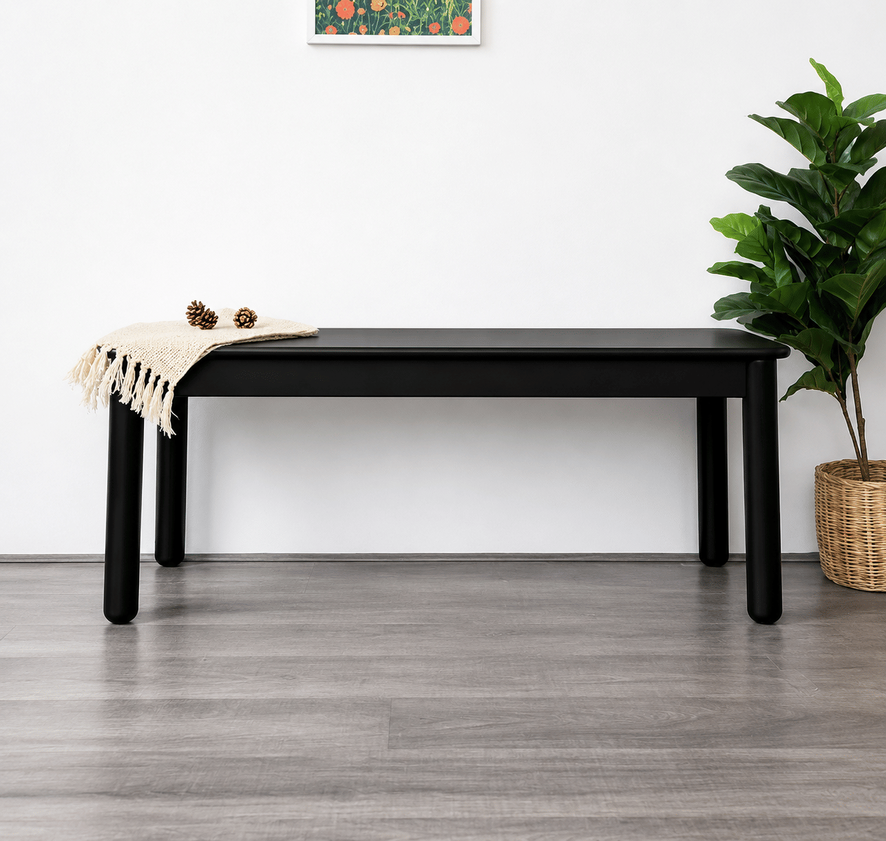 เก้าอี้ม้านั่งยาว/ม้านั่งไม้ยางพาราแท้ MAAI DESIGN ISSHO BENCH 120 CM. สี BLACK_2