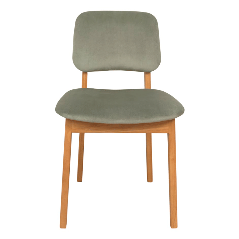 เก้าอี้ทานข้าวไม้ยางพารา เบาะกำมะหยี่ MAAI DESIGN รุ่น AIKO CHAIR สีโอ๊ค_2