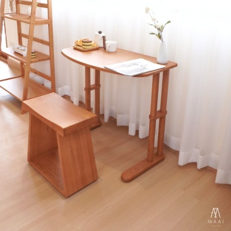 โต๊ะทำงานไม้ยางพารา ปรับ2ระดับ MAAI DESIGN รุ่น TACHI SIDE TABLE สีโอ๊ค_2