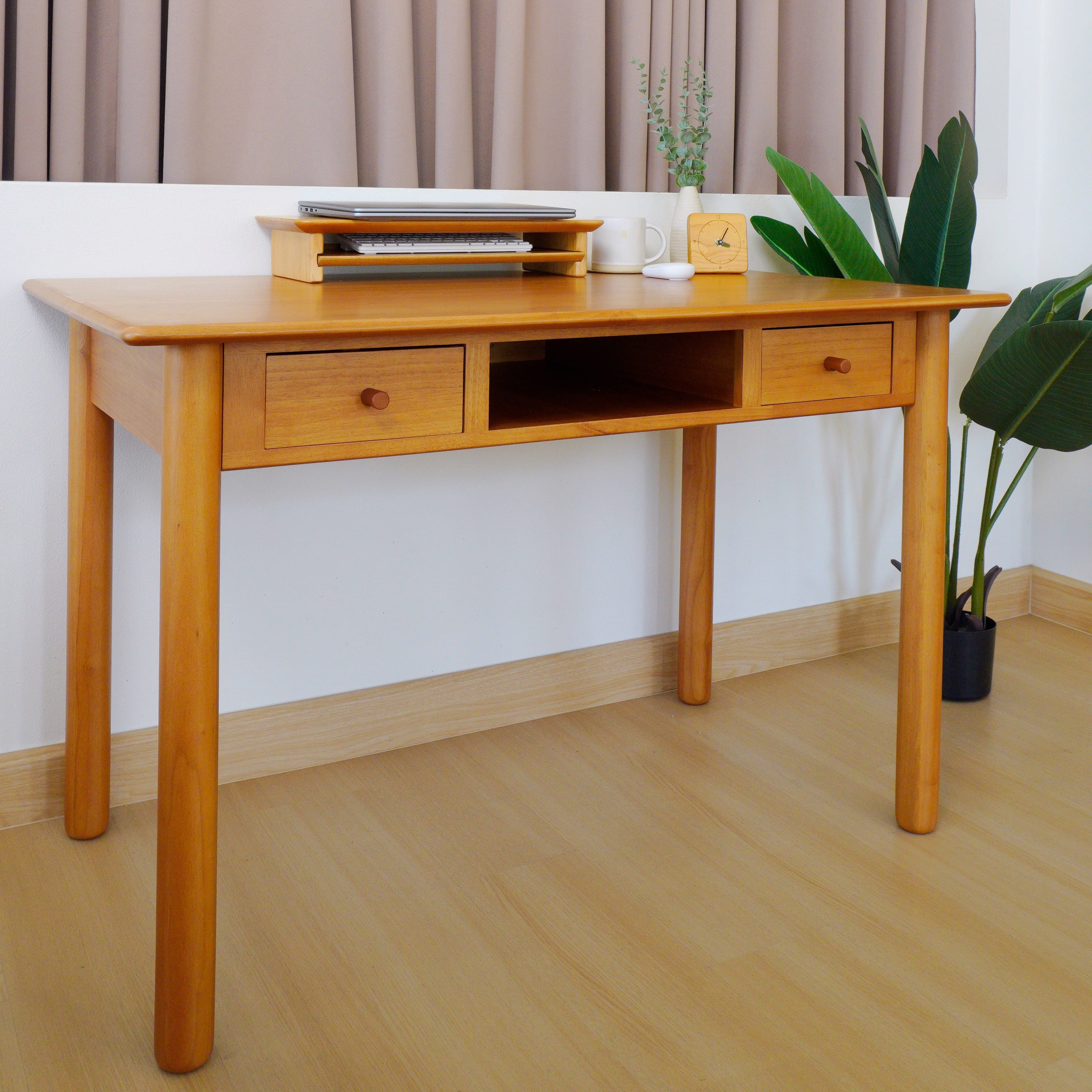 โต๊ะทำงานไม้ยางพารา MAAI DESIGN รุ่น HIROSHI TABLE สีโอ๊ค_2