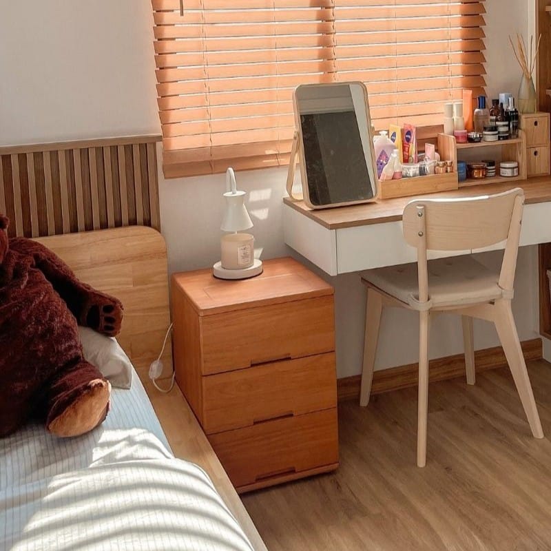 ตู้ลิ้นชักไม้ยางพารา MAAI DESIGN รุ่น SANTO SIDE TABLE สีโอ๊ค