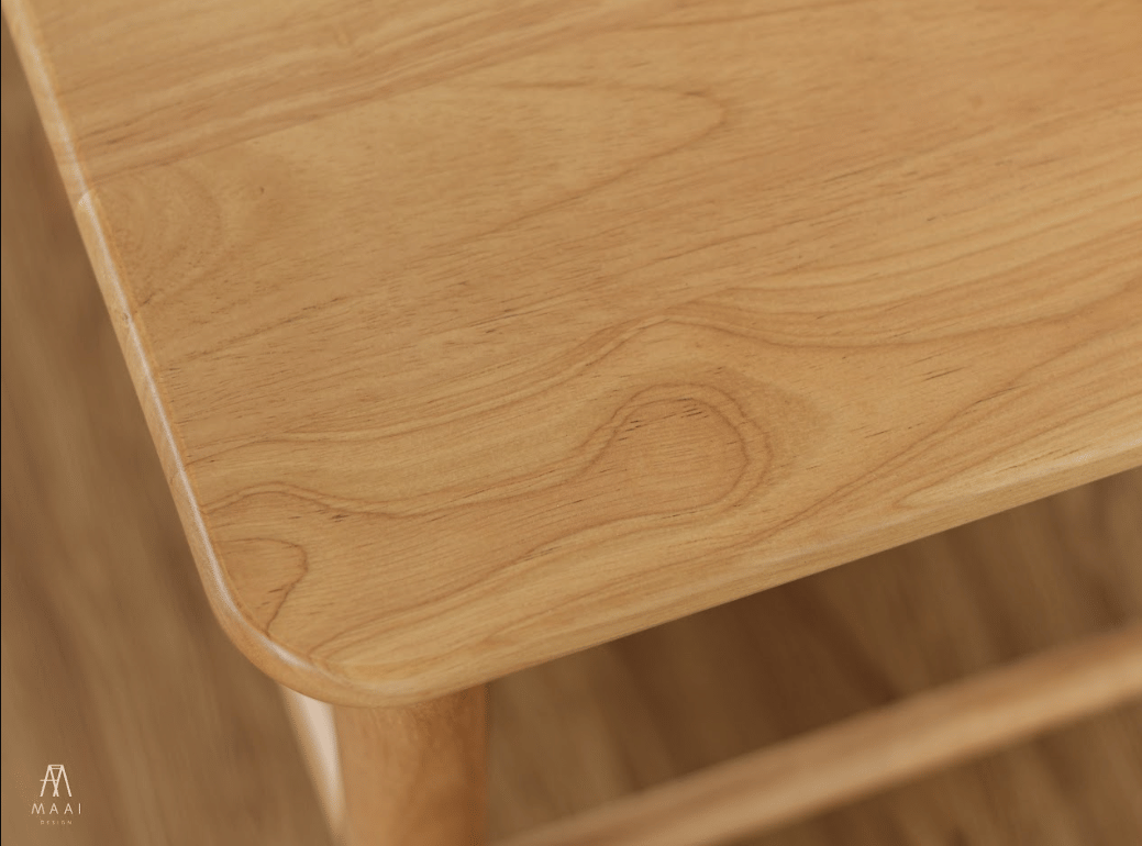 เก้าอี้ทานข้าวไม้ยางพาราแท้ MAAI DESIGN ISU CHAIR ลวดลายธรรมชาติ สีโอ๊ค_3
