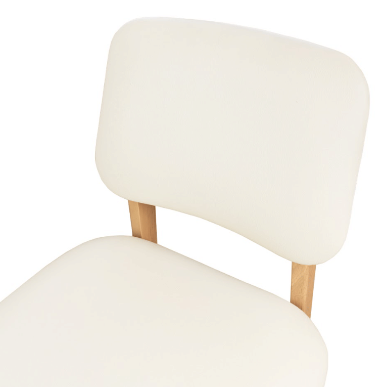 เก้าอี้ไม้ยางพาราเบาะหนังสีครีม MAAI DESIGN รุ่น AIKO CHAIR สีโอ๊ค_3