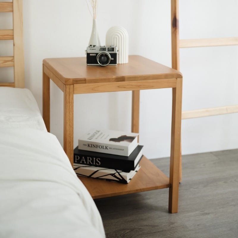 โต๊ะข้างไม้ยางพารา MAAI DESIGN รุ่น DABURU SIDE TABLE สีโอ๊ค