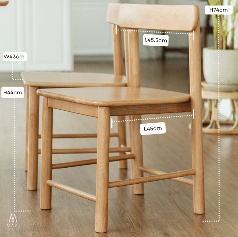 เก้าอี้ทานข้าวไม้ยางพาราแท้ MAAI DESIGN ISU CHAIR ลวดลายธรรมชาติ สีโอ๊ค_4