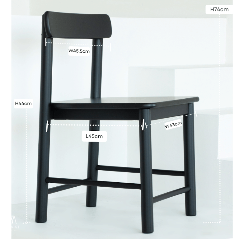 เก้าอี้ทานข้าวไม้ยางพาราแท้ MAAI DESIGN ISU CHAIR สีดำ_4