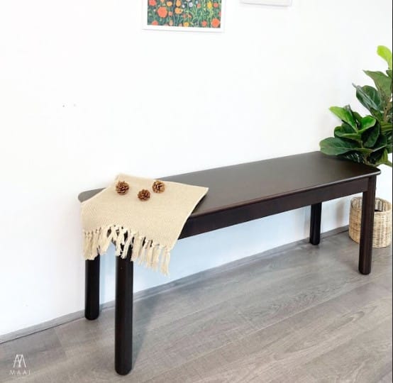 เก้าอี้ม้านั่งยาว/ม้านั่งไม้ยางพาราแท้ MAAI DESIGN ISSHO BENCH  120 CM. สี CHOCOLATE_4