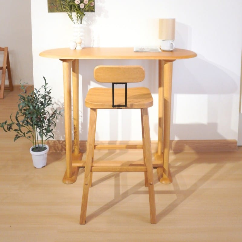 เก้าอี้บาร์ไม้ยางพารา MAAI DESIGN รุ่น REZU BAR STOOL 29'' สีโอ๊ค_4