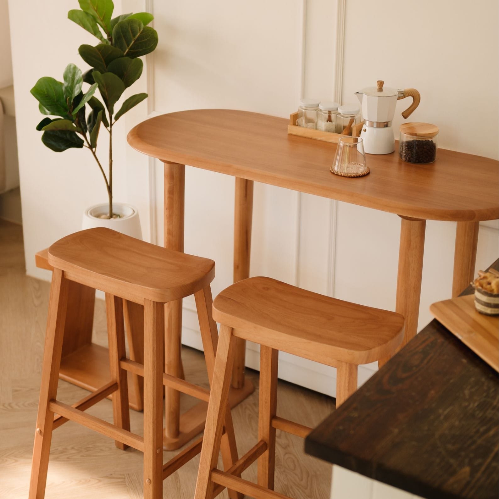 โต๊ะบาร์ไม้ยางพารา MAAI DESIGN รุ่น CHIRU BAR TABLE สีโอ๊ค