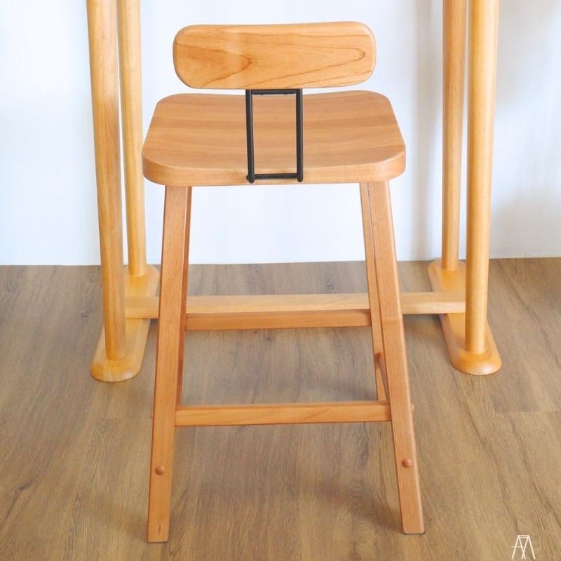 เก้าอี้บาร์ไม้ยางพารา MAAI DESIGN รุ่น SORU BAR STOOL 24'' สีโอ๊ค_5