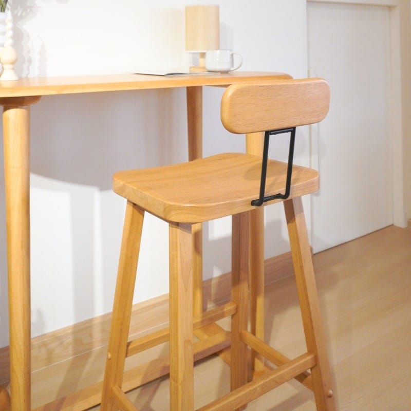 เก้าอี้บาร์ไม้ยางพารา MAAI DESIGN รุ่น REZU BAR STOOL 29'' สีโอ๊ค_5