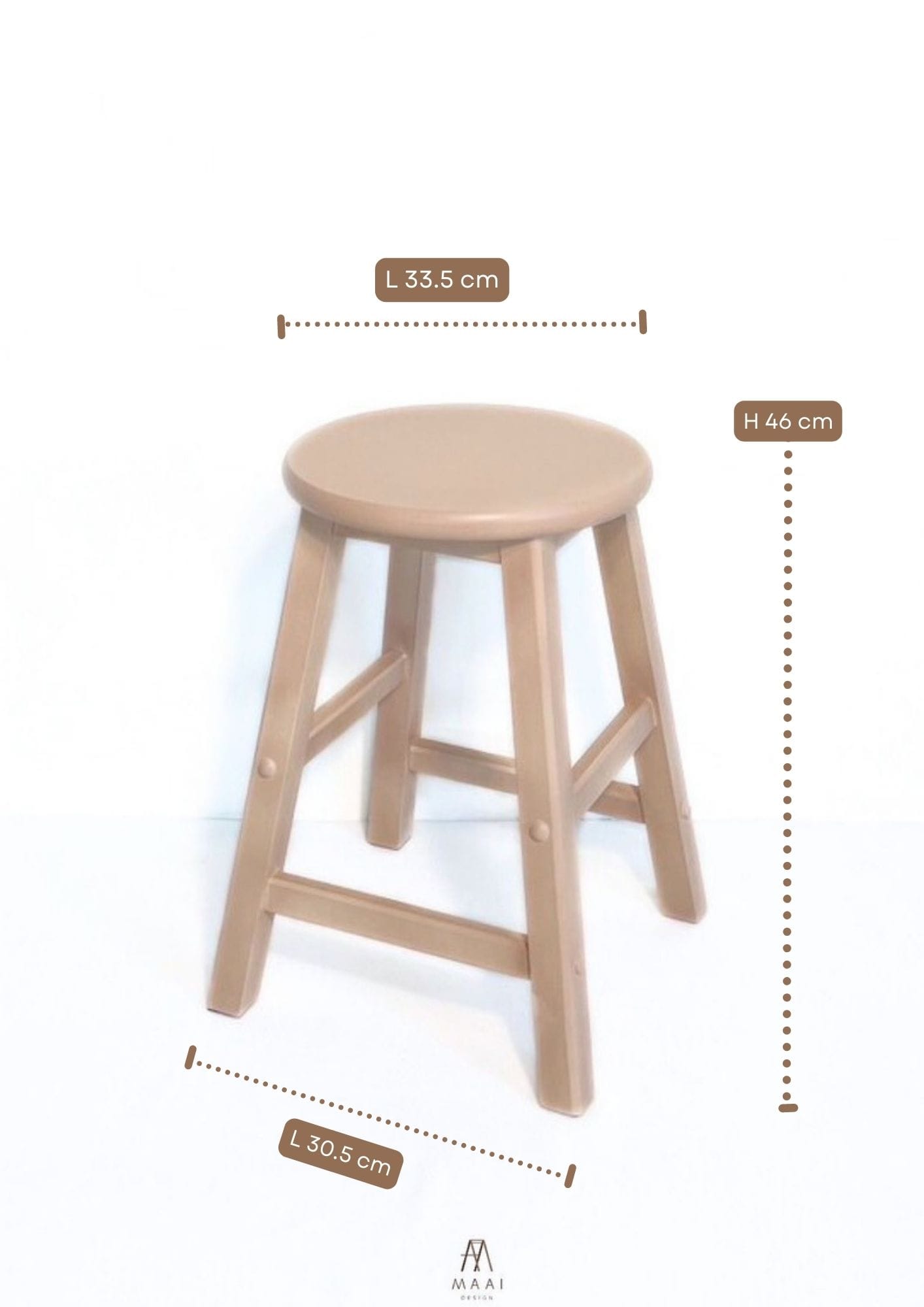 เก้าอี้บาร์ไม้ยางพารา MAAI DESIGN รุ่น GOM STOOL สีครีม_5
