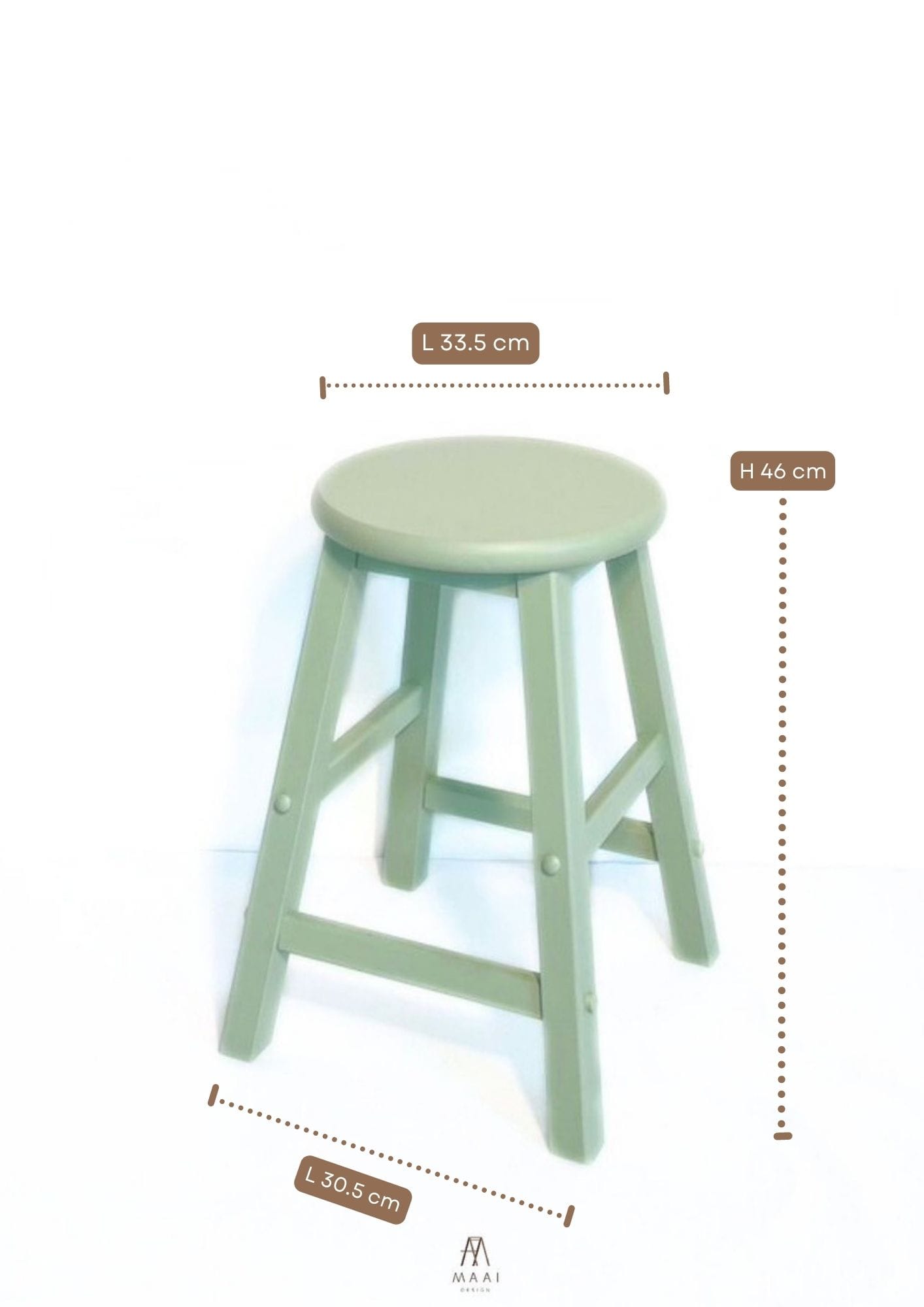 เก้าอี้บาร์ไม้ยางพารา MAAI DESIGN รุ่น GOM STOOL สีมิ้นท์_5