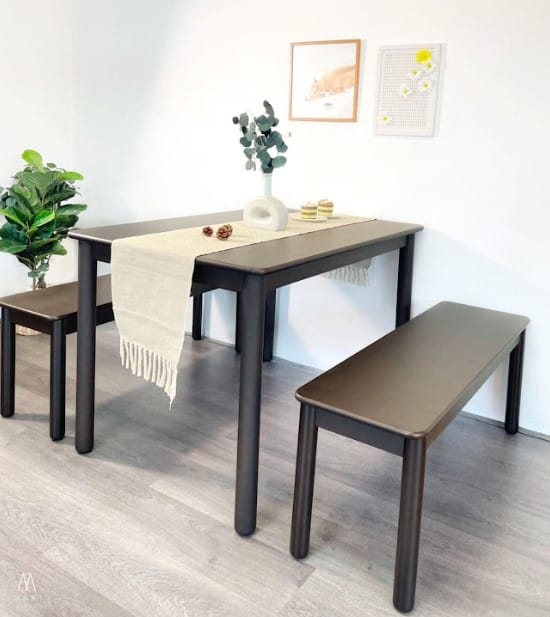 เก้าอี้ม้านั่งยาว/ม้านั่งไม้ยางพาราแท้ MAAI DESIGN ISSHO BENCH  120 CM. สี CHOCOLATE_6