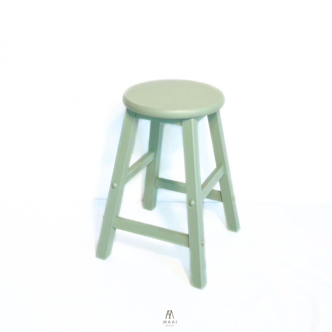 เก้าอี้บาร์ไม้ยางพารา MAAI DESIGN รุ่น GOM STOOL สีมิ้นท์_6