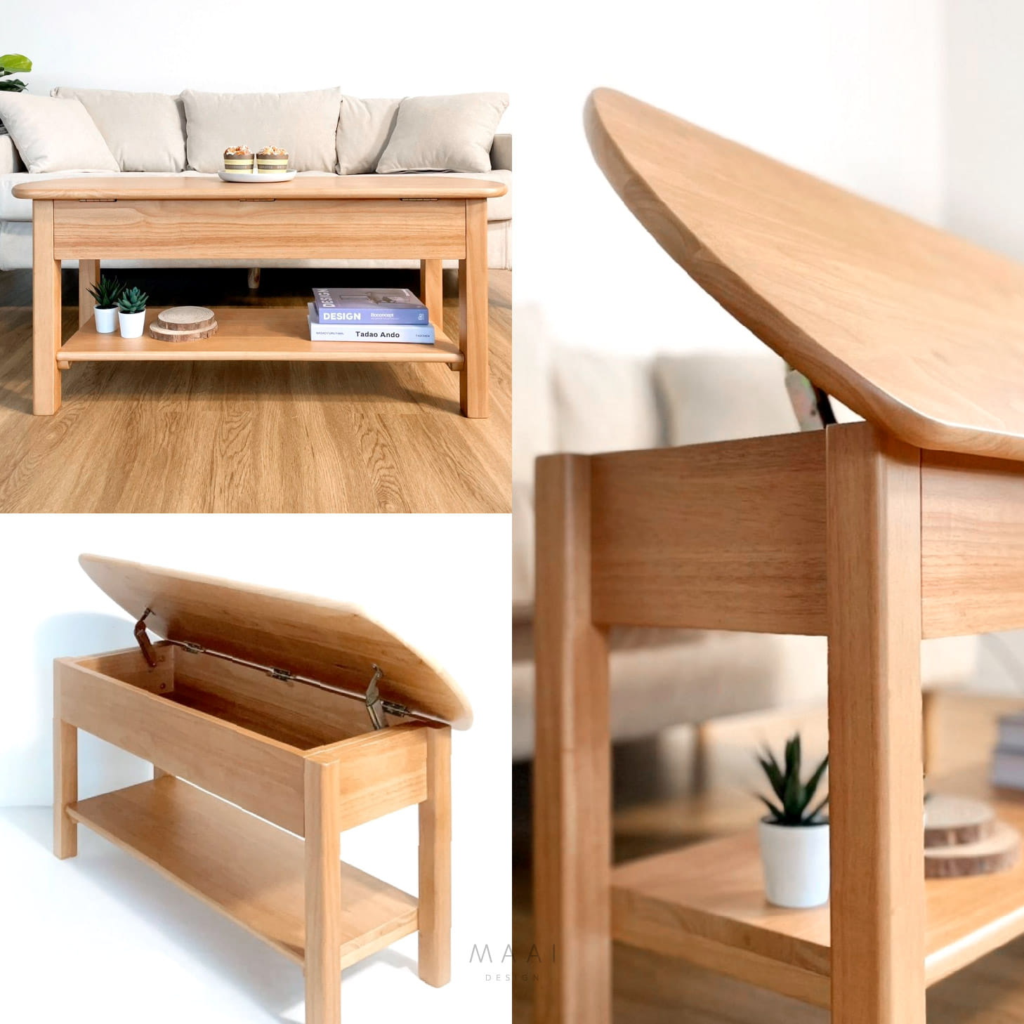 ม้านั่งใส่รองเท้าไม้ยางพารา MAAI DESIGN รุ่น SHUSU BENCH  สีโอ๊ค_6
