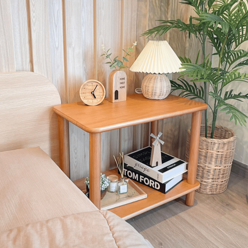 โต๊ะข้างไม้ยางพารา MAAI DESIGN รุ่น AKINO SIDE TABLE สีโอ๊ค
