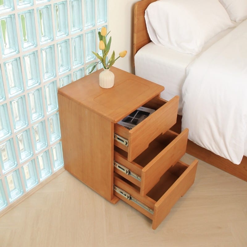 ตู้ลิ้นชักไม้ยางพารา MAAI DESIGN รุ่น SANTO SIDE TABLE สีโอ๊ค