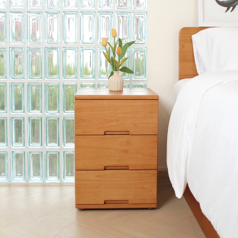 ตู้ลิ้นชักไม้ยางพารา MAAI DESIGN รุ่น SANTO SIDE TABLE สีโอ๊ค