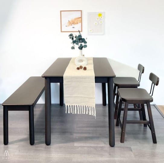 เก้าอี้ม้านั่งยาว/ม้านั่งไม้ยางพาราแท้ MAAI DESIGN ISSHO BENCH  120 CM. สี CHOCOLATE_8