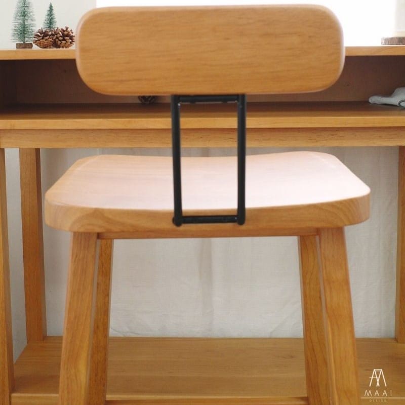 เก้าอี้บาร์ไม้ยางพารา MAAI DESIGN รุ่น REZU BAR STOOL 29'' สีโอ๊ค_7