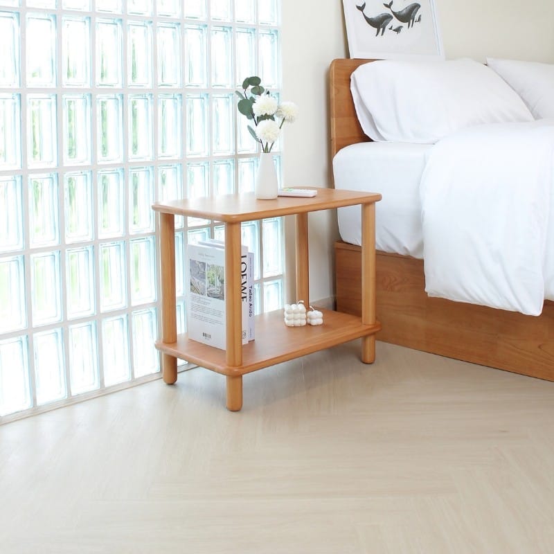 โต๊ะข้างไม้ยางพารา MAAI DESIGN รุ่น AKINO SIDE TABLE สีโอ๊ค