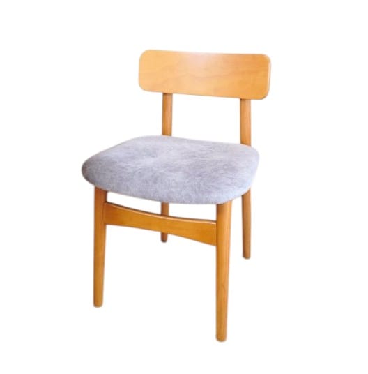 เก้าอี้ทานข้าวไม้ยางพาราแท้ เบาะกำมะหยี่สีเทา MAAI DESIGN SHITA CHAIR สีโอ๊ค_4