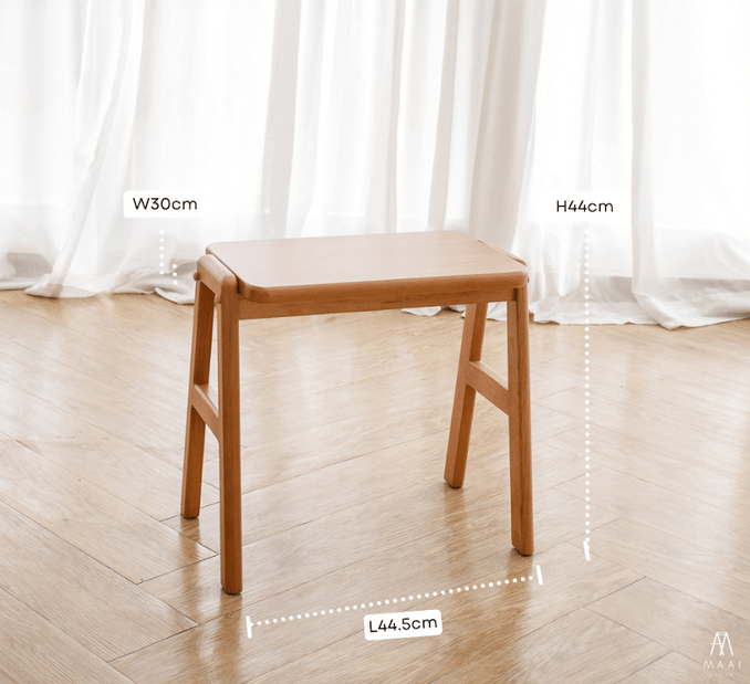 เก้าอี้บาร์ไม้ยางพารา MAAI DESIGN รุ่น BASHO STACK สีโอ๊ค_10