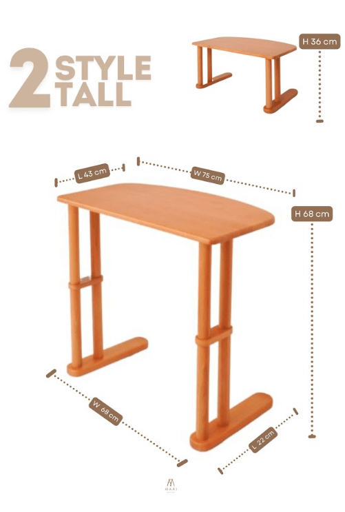 โต๊ะทำงานไม้ยางพารา ปรับ2ระดับ MAAI DESIGN รุ่น TACHI SIDE TABLE สีโอ๊ค_10