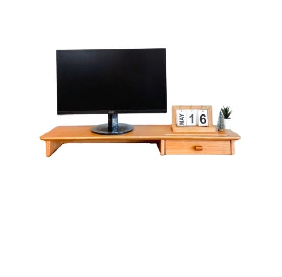 ชั้นวางจอคอมไม้ยางพารา MAAI DESIGN รุ่น GRANDE SHELF สีโอ๊ค_0