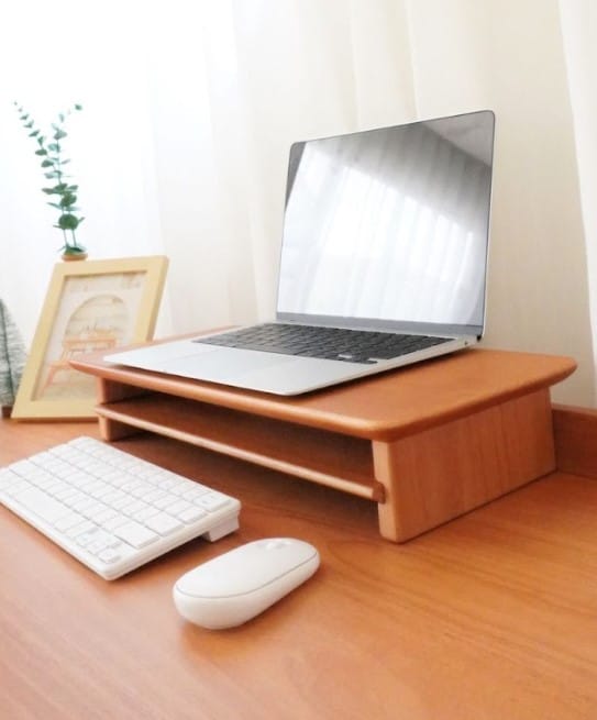 ชั้นวางจอคอมไม้ยางพารา MAAI DESIGN PETITE SHELF สีโอ๊ค_1