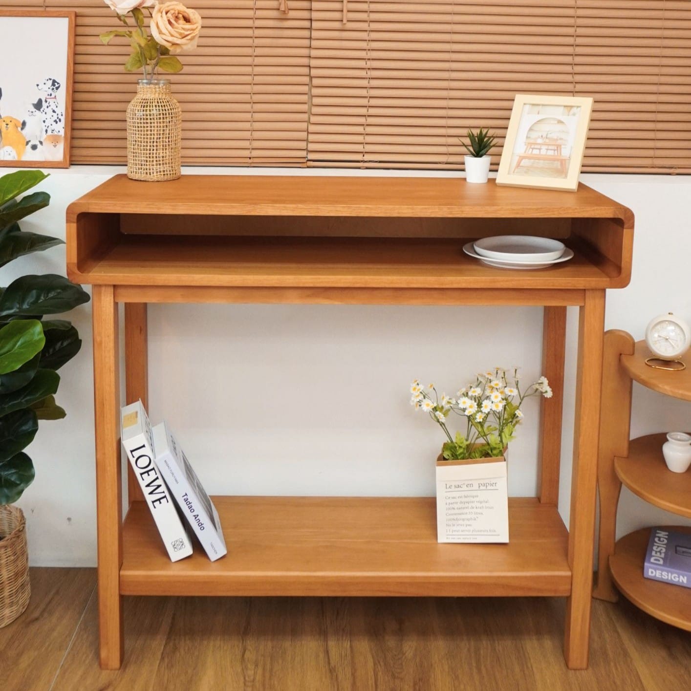 โต๊ะบาร์ไม้ยางพารา MAAI DESIGN รุ่น MITASU CONSOLE TABLE สีโอ๊ค_10