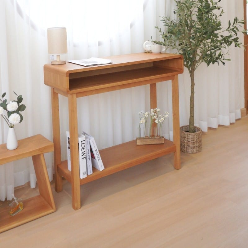 โต๊ะบาร์ไม้ยางพารา MAAI DESIGN รุ่น MITASU CONSOLE TABLE สีโอ๊ค_3