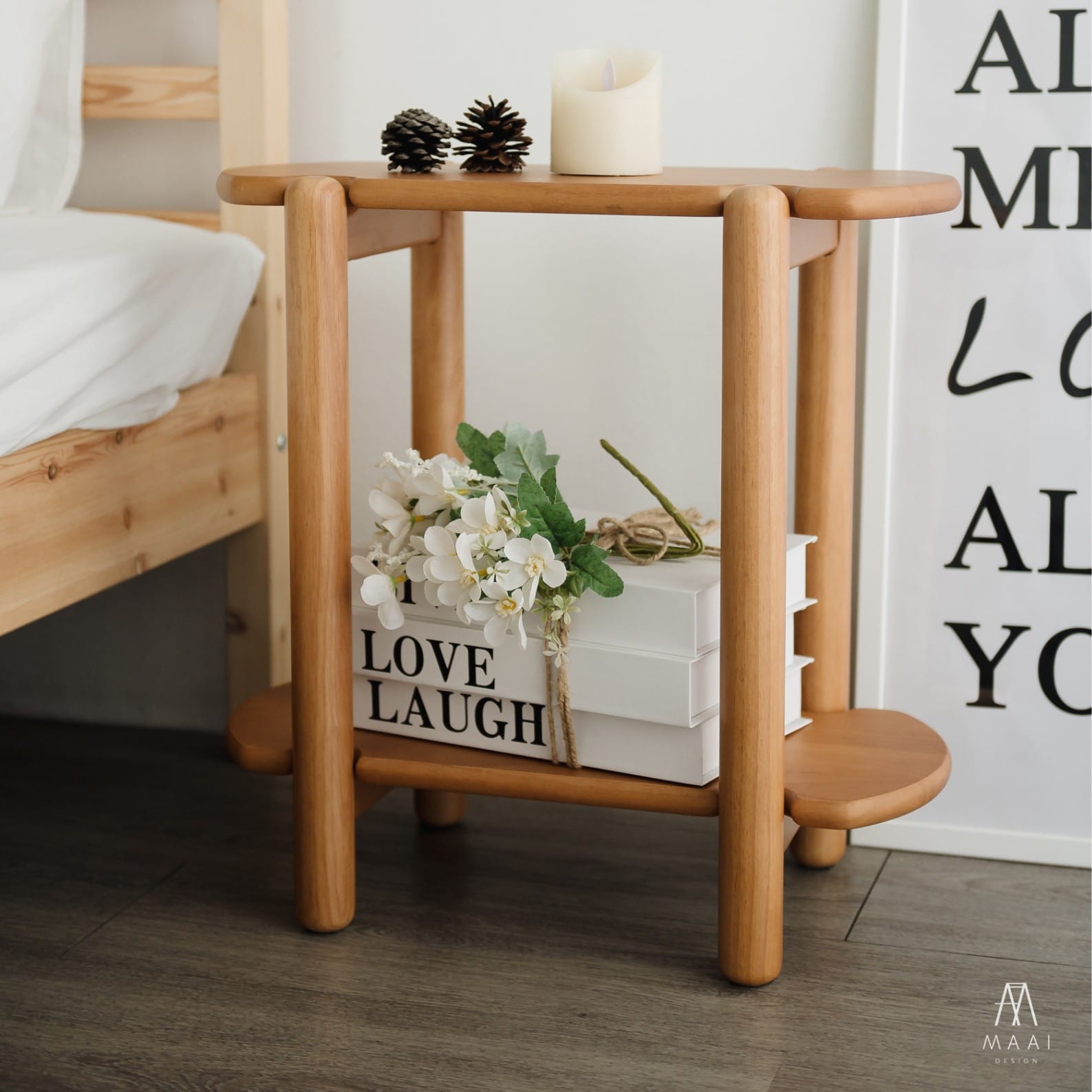 โต๊ะข้างไม้ยางพารา MAAI DESIGN รุ่น CHISAI SIDE TABLE สีโอ๊ค_3