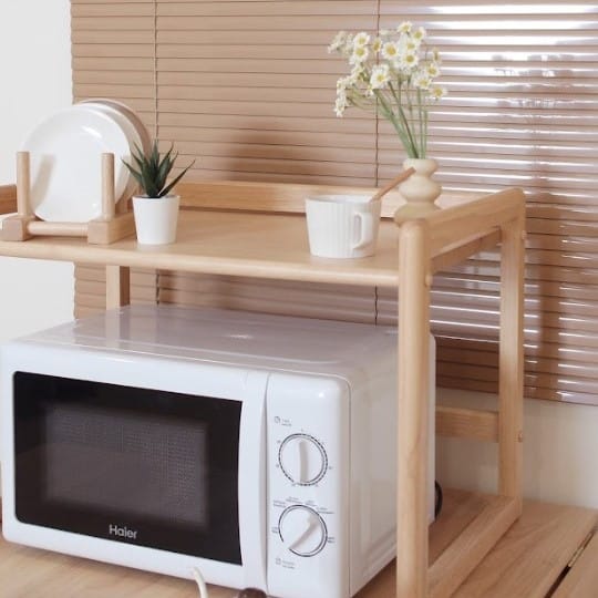 ชั้นวางคร่อมไมโครเวฟ ไม้ยางพารา สไตล์ญี่ปุ่น MAAI DESIGN รุ่น OBUN SHELF สี BEECH_4