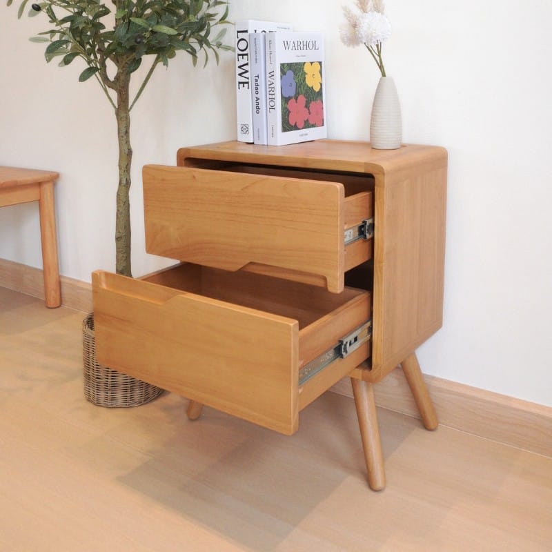 ตู้ลิ้นชักข้างเตียงไม้ยางพารา MAAI DESIGN รุ่น INFINITE SIDE TABLE สีโอ๊ค_4