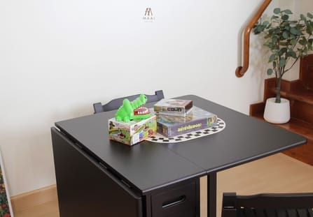 ชุดโต๊ะทานข้าวไม้ยางพาราแท้ 4 ที่นั่งพับเก็บได้ MAAI DESIGN  รุ่น BUTTERFLY TABLE SET ช็อกโกแลต_5
