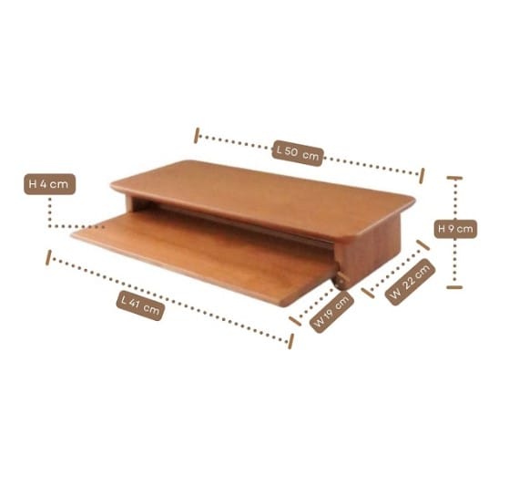 ชั้นวางจอคอมไม้ยางพารา MAAI DESIGN PETITE SHELF สีโอ๊ค_5