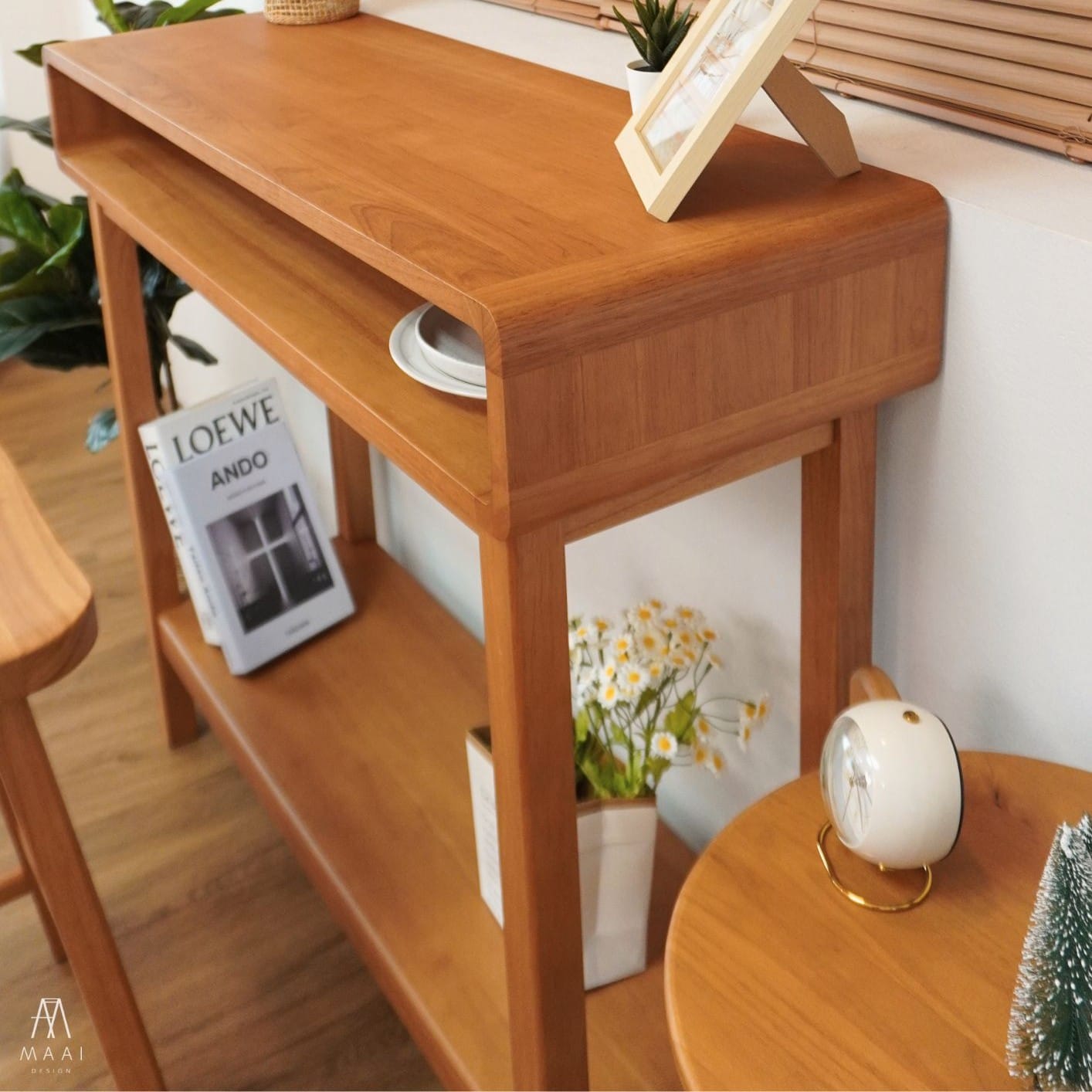 โต๊ะบาร์ไม้ยางพารา MAAI DESIGN รุ่น MITASU CONSOLE TABLE สีโอ๊ค_7