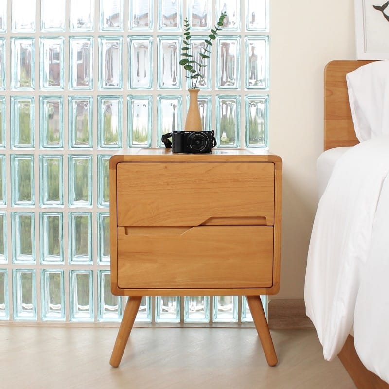 ตู้ลิ้นชักข้างเตียงไม้ยางพารา MAAI DESIGN รุ่น INFINITE SIDE TABLE สีโอ๊ค_9