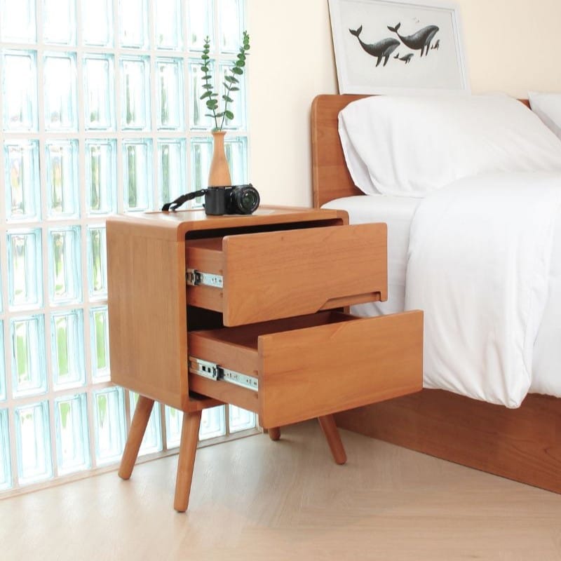 ตู้ลิ้นชักข้างเตียงไม้ยางพารา MAAI DESIGN รุ่น INFINITE SIDE TABLE สีโอ๊ค_10