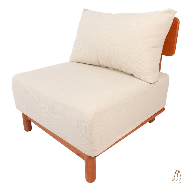 โซฟา 1 ที่นั่งไม้ยางพารา MAAI DESIGN รุ่น KANAKO SOFA เบาะผ้าสีครีม_0
