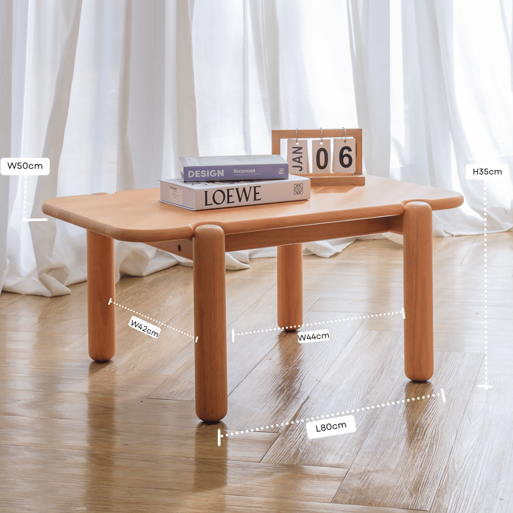 โต๊ะกลางไม้ยางพารา  MAAI DESIGN รุ่น CHUSHIN COFFEE TABLE สีโอ๊ค_1