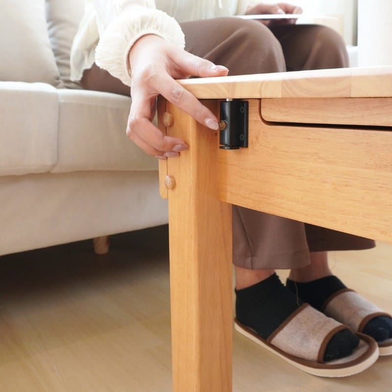 โต๊ะกลางไม้ยางพารา เลื่อนเปิดเก็บของได้ MAAI DESIGN รุ่น SHUNO COFFEE TABLE สีโอ๊ค_2